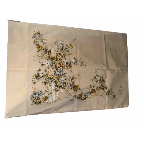 Vintage JP Stevens UTICA Yellow Rose 100% Cotton Pillow Case Victorian Style - Picture 5 of 10